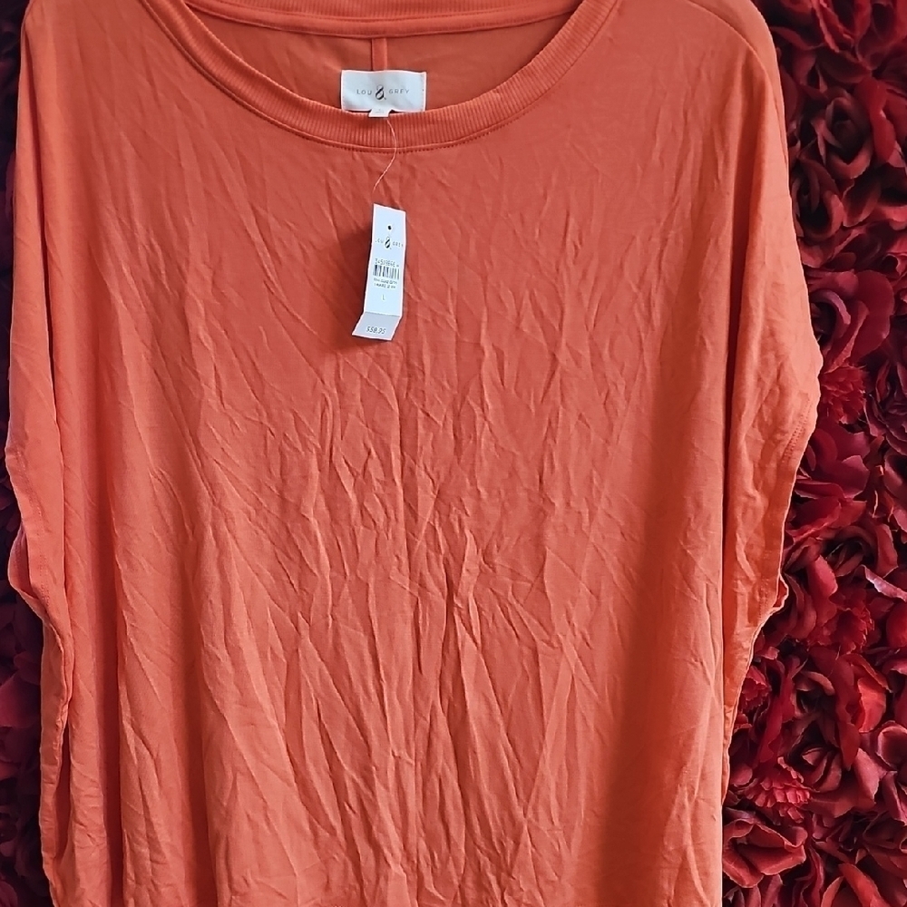 Lou & Grey NWY Women's Orange Tshirt  Top Size Large
